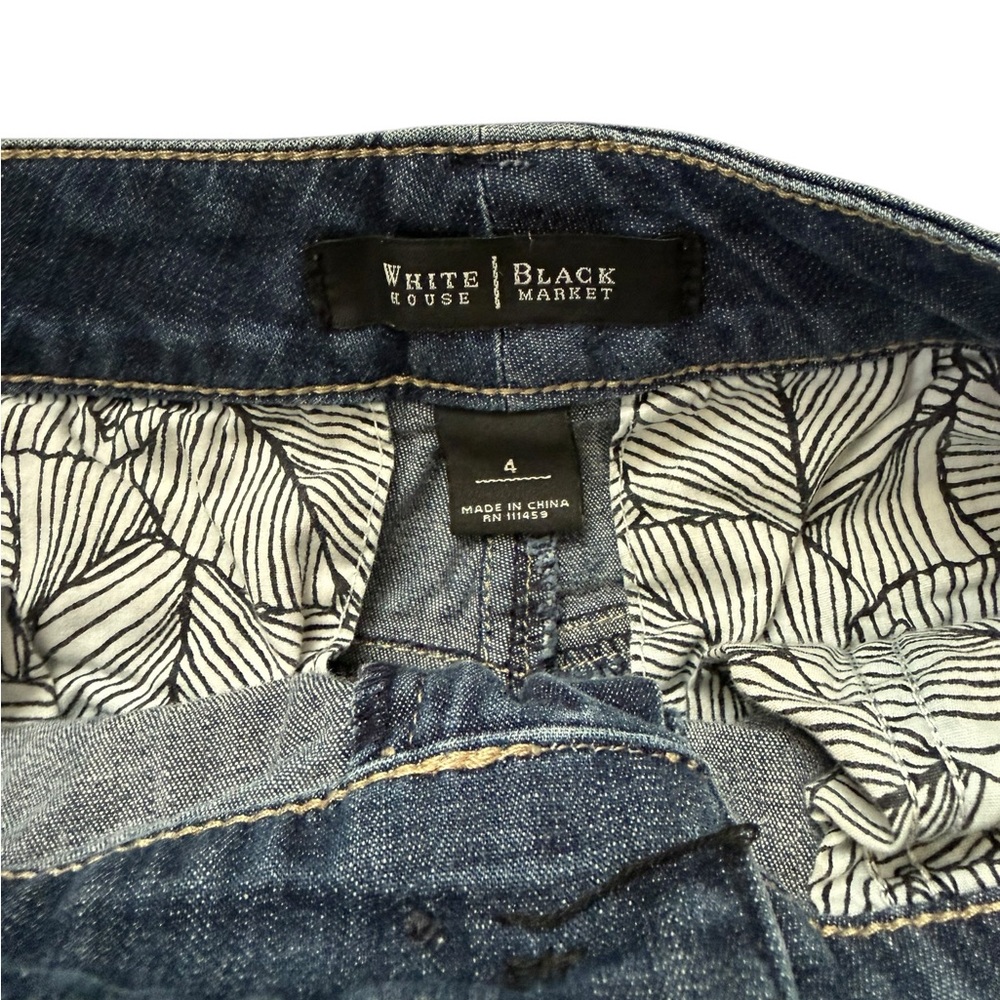 WHBM Denim Shorts Cuffed Blue Jean Shorts Size 4 Mid Rise Casual - Picture 2 of 5